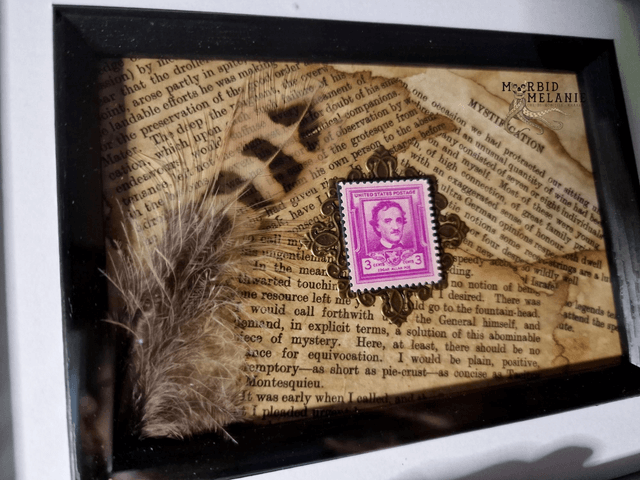 Edgar Allen Poe Stamp Frame 