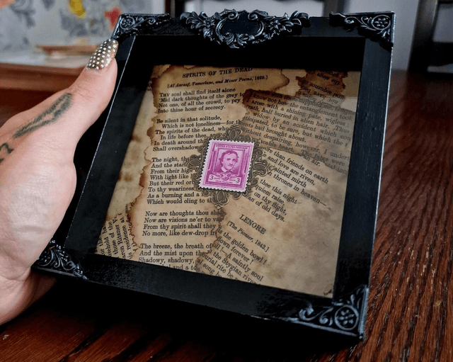Rare Edgar Allan Poe Stamp Frame 