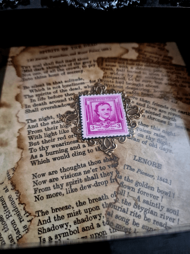 Rare Edgar Allan Poe Stamp Frame 
