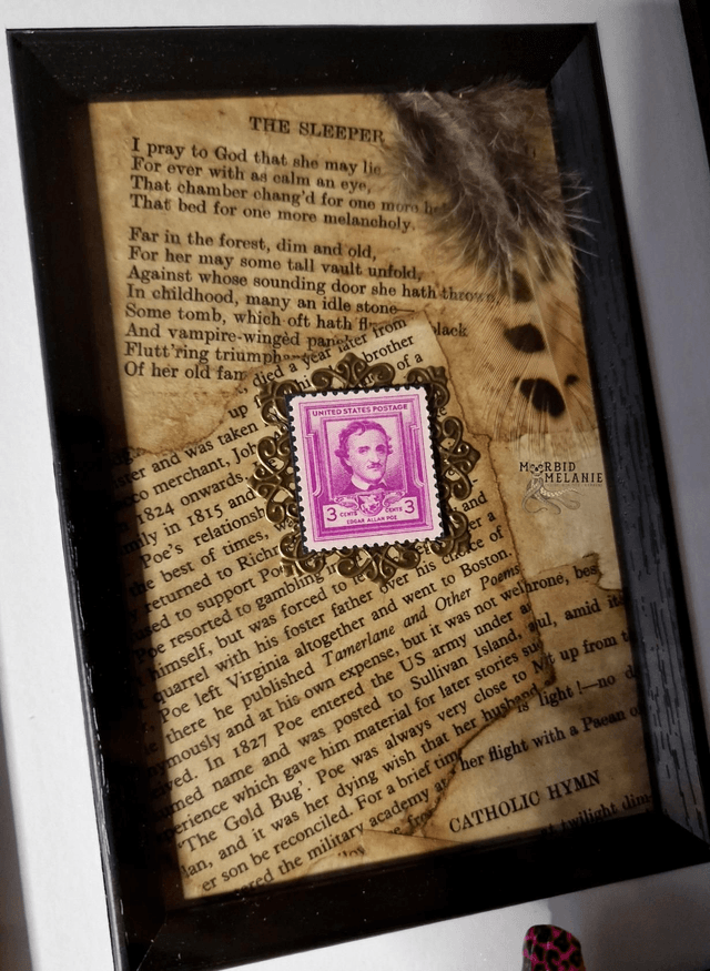 Edgar Allan Poe Stamp Frame
