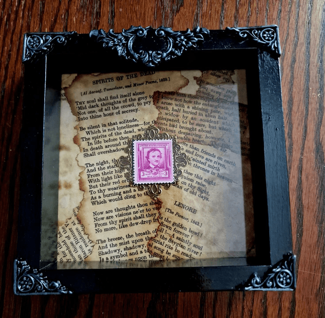 Rare Edgar Allan Poe Stamp Frame 