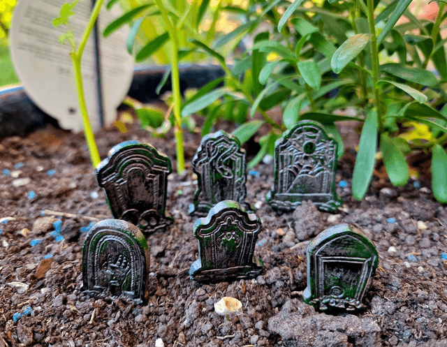Gravestone Plant Pot Decor