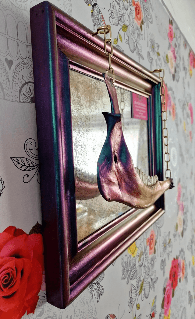 Deer Mandible Antiqued Mirror